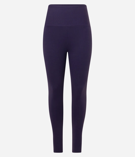 Calça Legging Esportiva em Poliamida com Cós Alto Roxo Escuro
