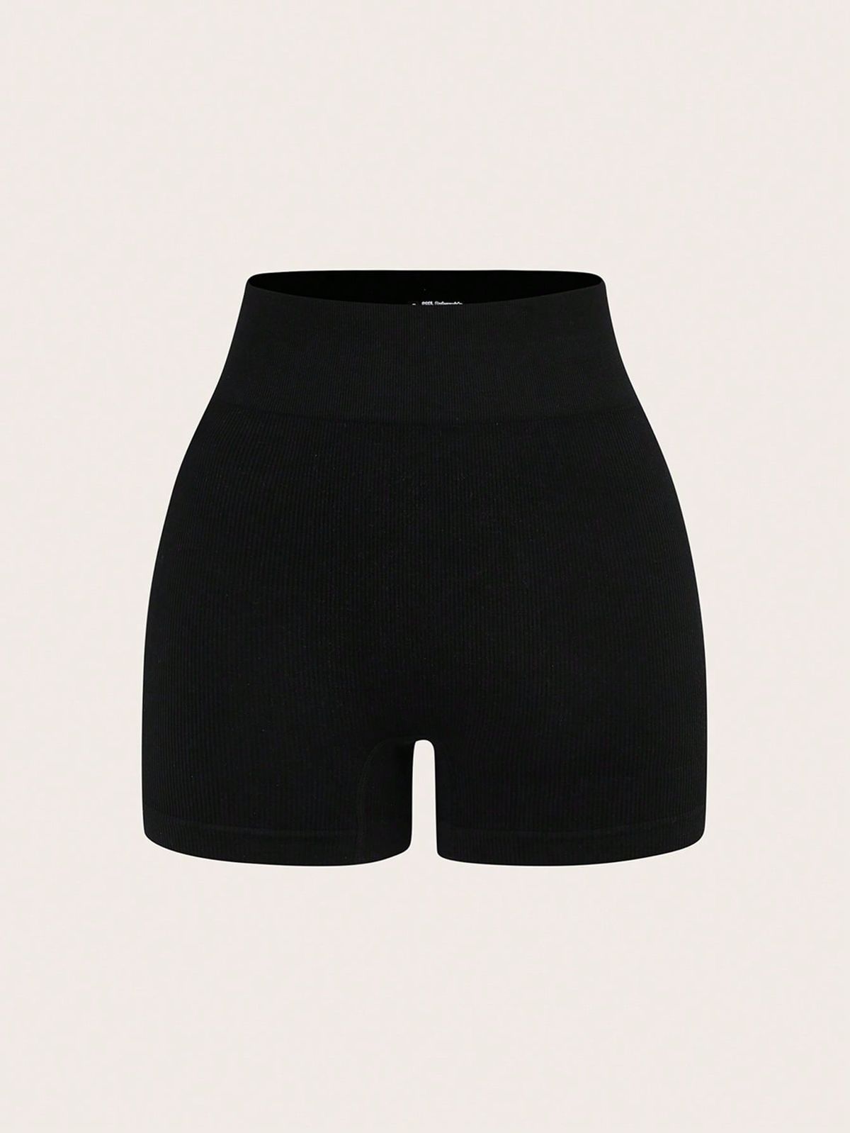 Shorts Esportivos Casuais Sem Costura em Malha de Cor Sólida, Shorts Confortáveis para Look de Verão Feminino