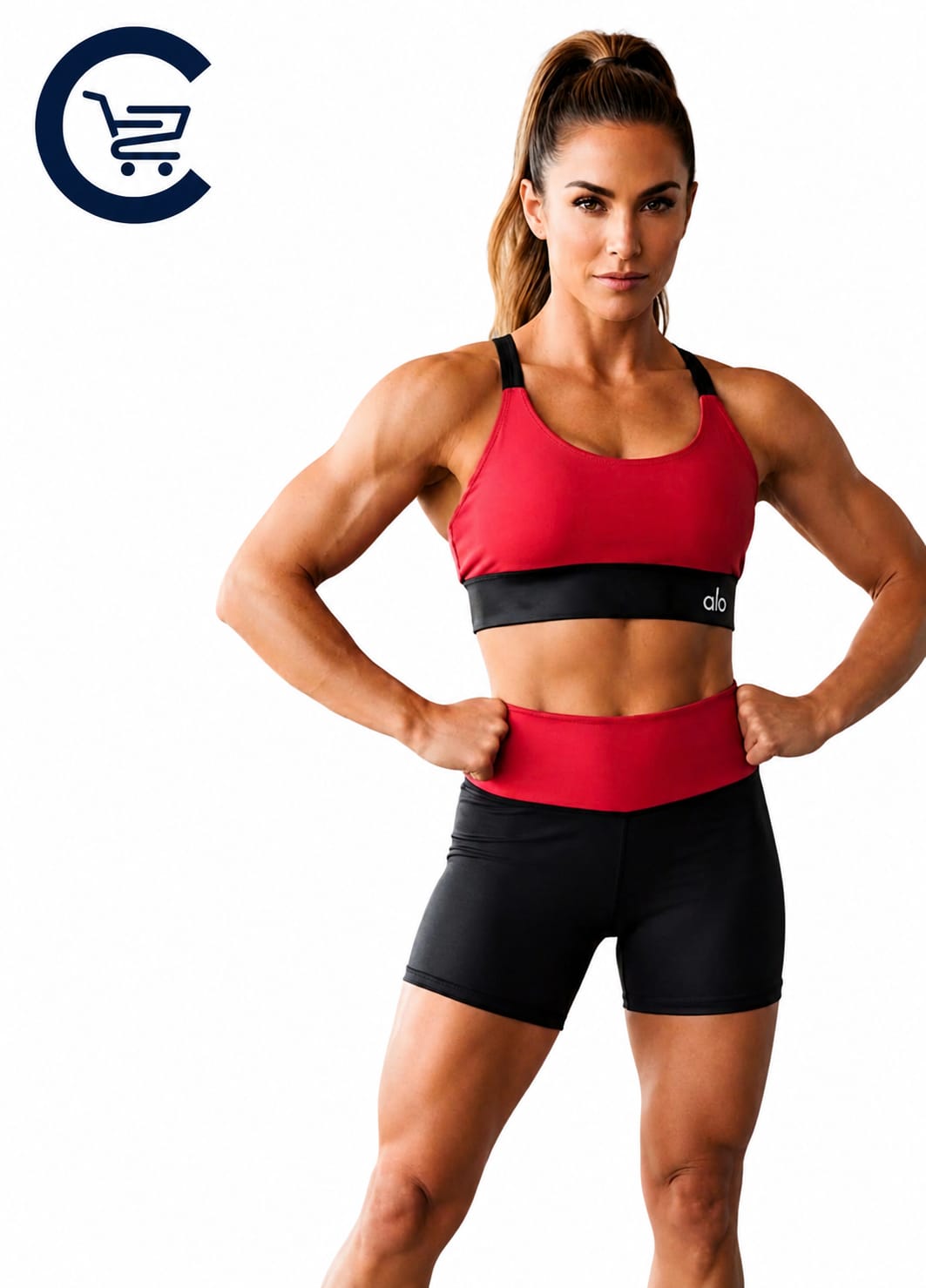 Conjunto de Academia preto e vermelho