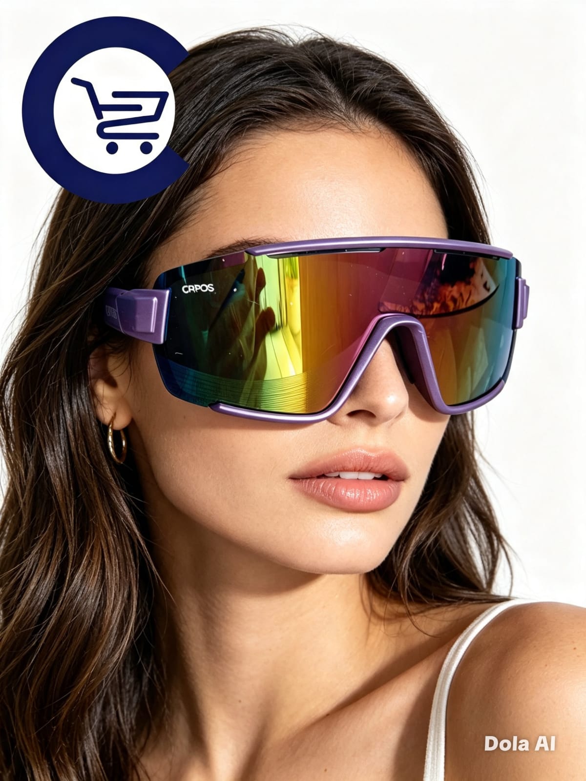 Óculos de Sol esportivo OPPOS Multicolor Espelhado Roxo Unissex