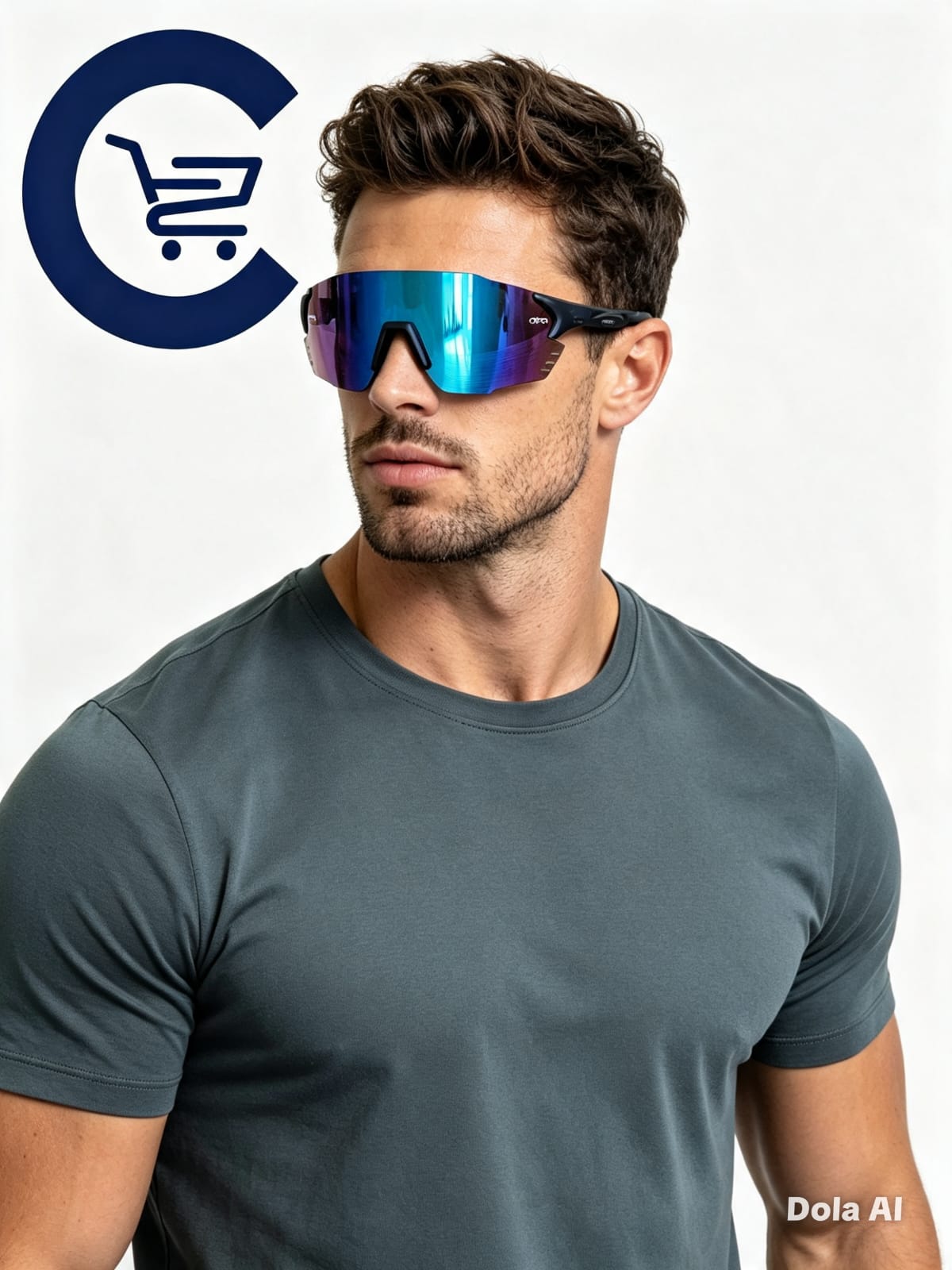 Óculos de Sol Esportivo OPPOS Azul Espelhado Preto Unissex
