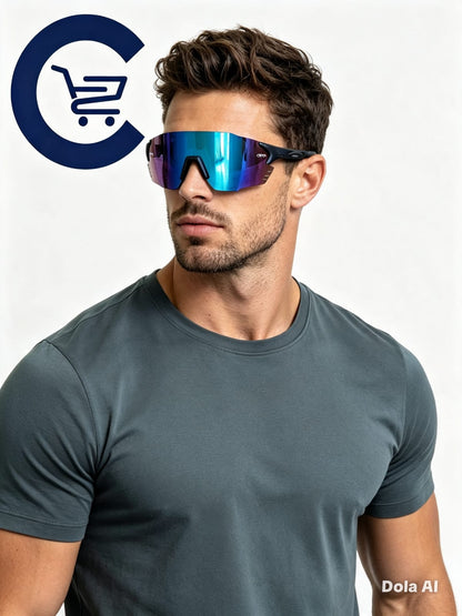 Óculos de Sol Esportivo OPPOS Azul Espelhado Preto Unissex