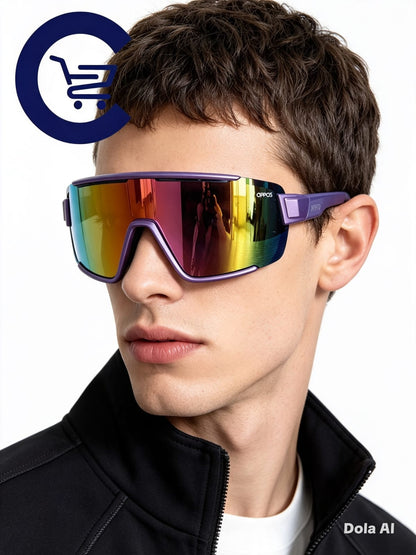 Óculos de Sol esportivo OPPOS Multicolor Espelhado Roxo Unissex