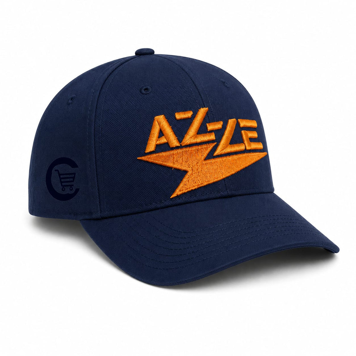 Boné AZZE Preto e Azul com Logo Laranja – Estilo Urbano e Esportivo