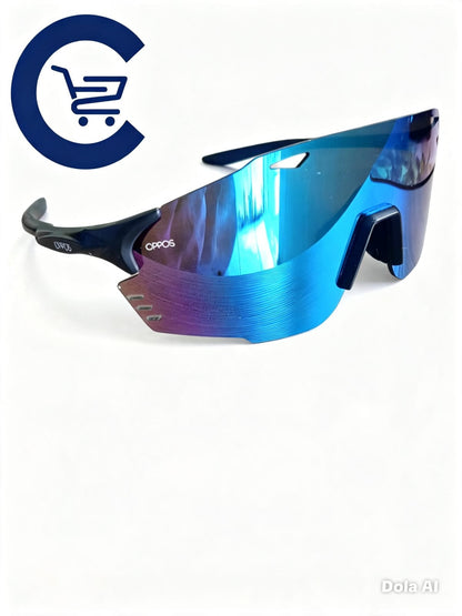 Óculos de Sol Esportivo OPPOS Azul Espelhado Preto Unissex