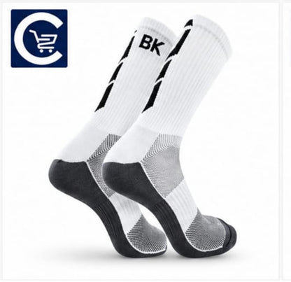 Meia de Ciclismo Esportiva Cano Alto – Preto e Branco